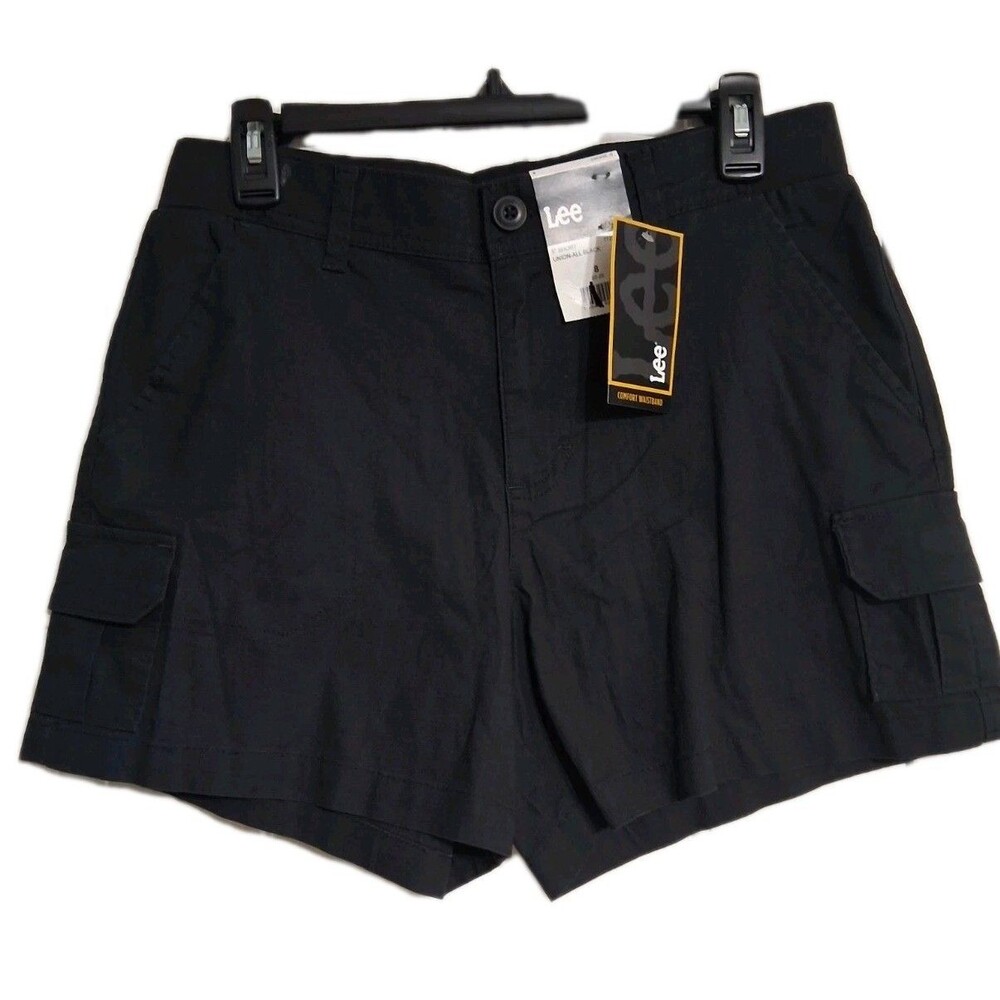 NWT Women's Lee 5" Cargo Shorts Size 10 Union All Black